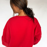 Star Patched Crewneck- Red