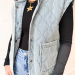 Denim Quilted Vest - Ana Patricia Boutique
