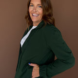 Peplum Windbreaker Jacket- Green