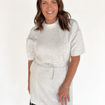 Scuba Short Sleeve Dress- Grey - Ana Patricia Boutique