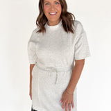 Scuba Short Sleeve Dress- Grey - Ana Patricia Boutique