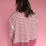 Striped Pullover- Mauve - Ana Patricia Boutique