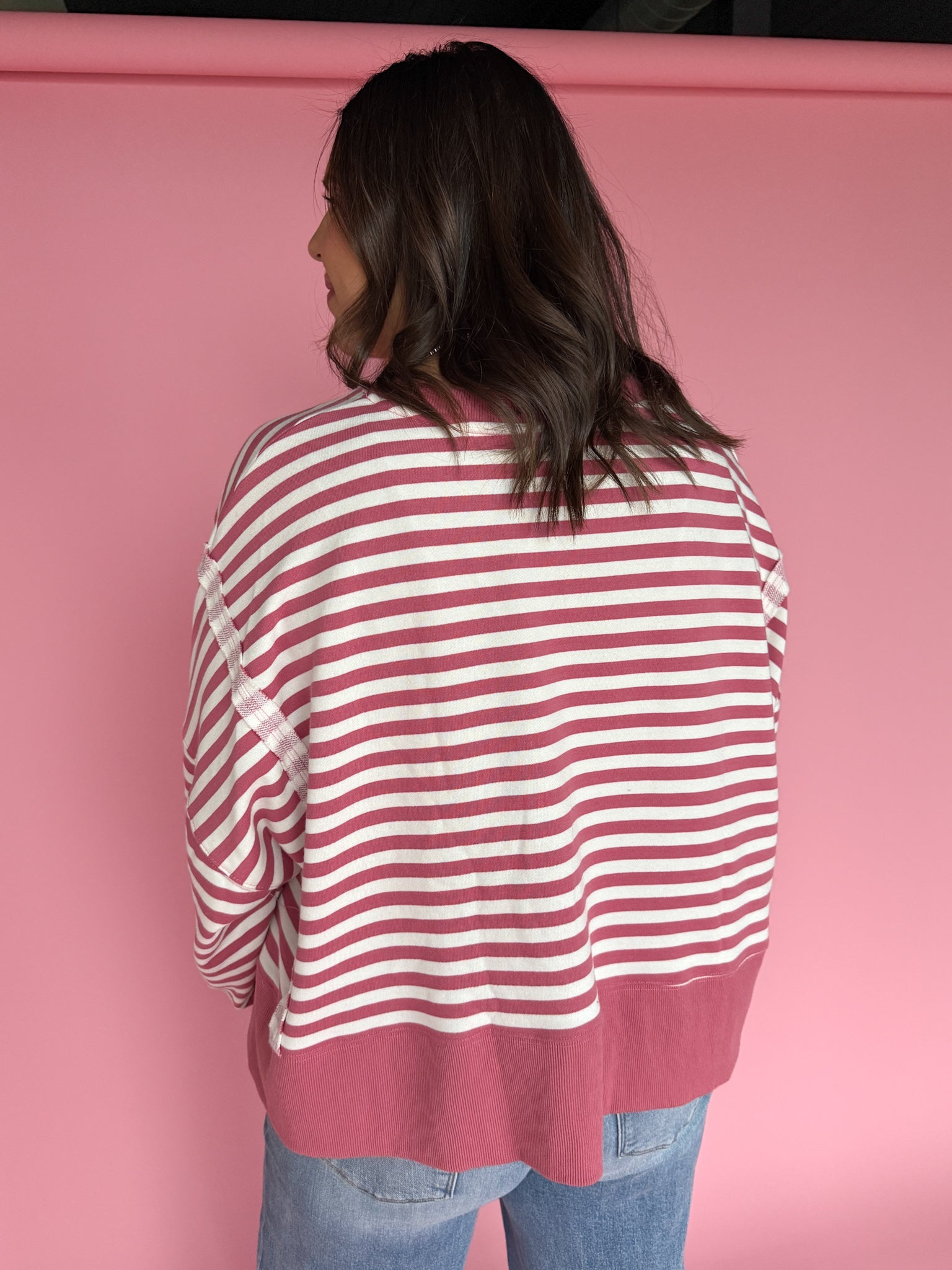 Striped Pullover- Mauve - Ana Patricia Boutique