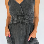 Mineral Wash Jumpsuit- Black - Ana Patricia Boutique