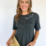 Howdy Cowboy Hat Graphic Tee- Black