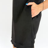 Solid Jersey Dress -Black