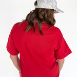 Crew Neck Short Sleeve Top- Red - Ana Patricia Boutique