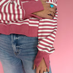 Striped Pullover- Mauve - Ana Patricia Boutique