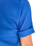 Luxe Ribbed Lounge Tee-Blue - Ana Patricia Boutique