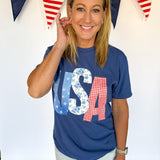 USA Picnic Tee- Navy