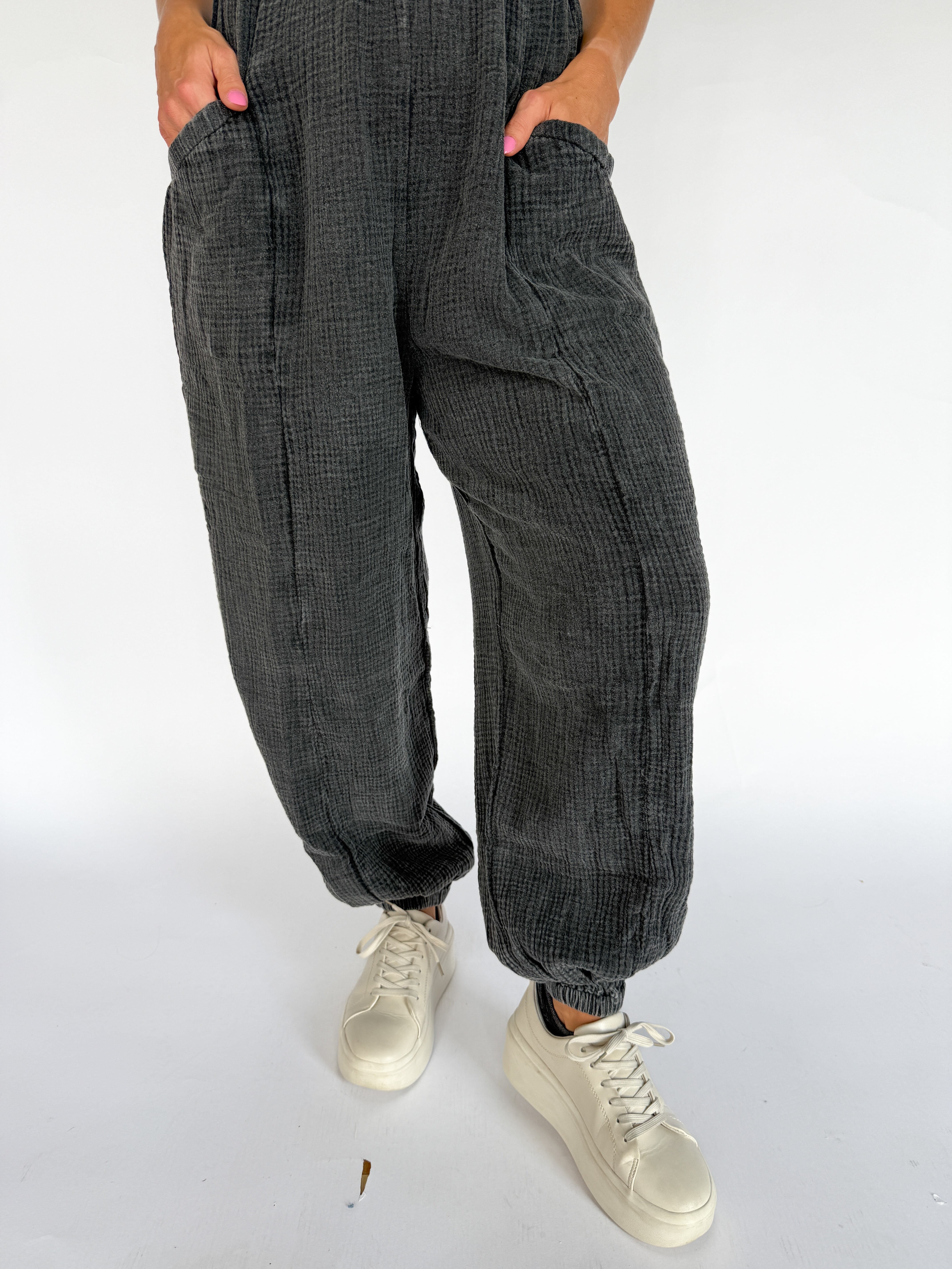 Mineral Wash Jumpsuit- Black - Ana Patricia Boutique