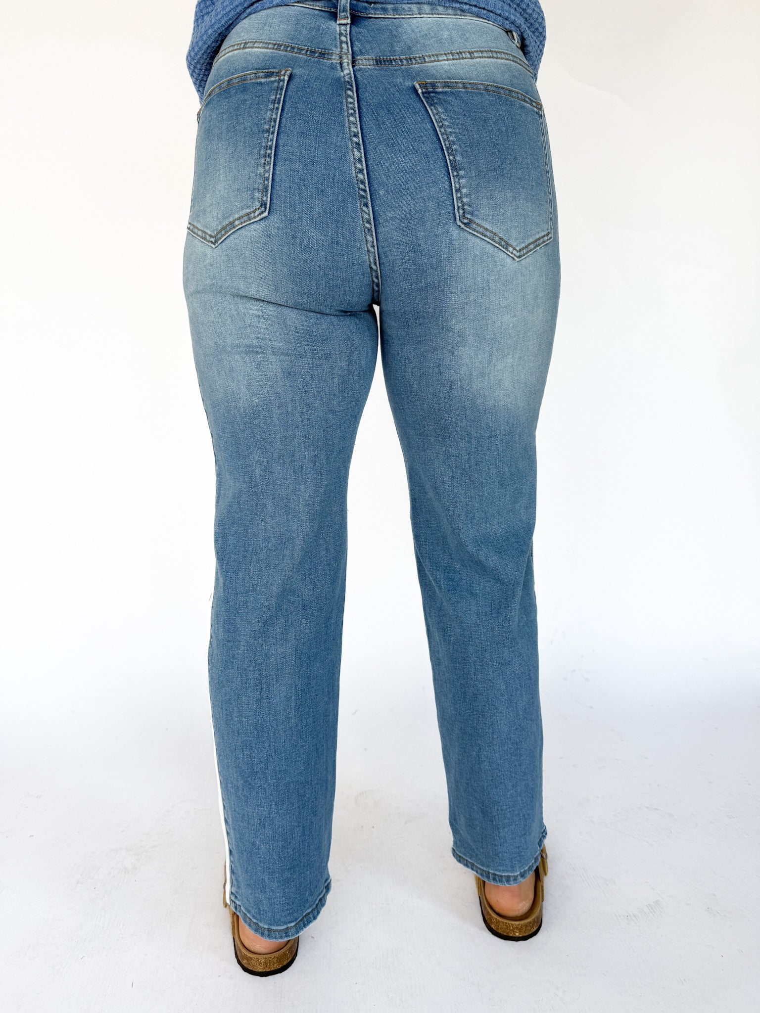 Varsity Stripe Barrel Jeans - Ana Patricia Boutique