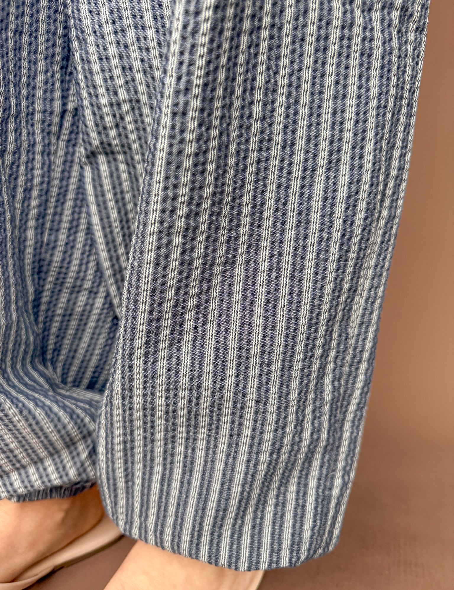 Stripe Barrel Pants- Blue/White - Ana Patricia Boutique