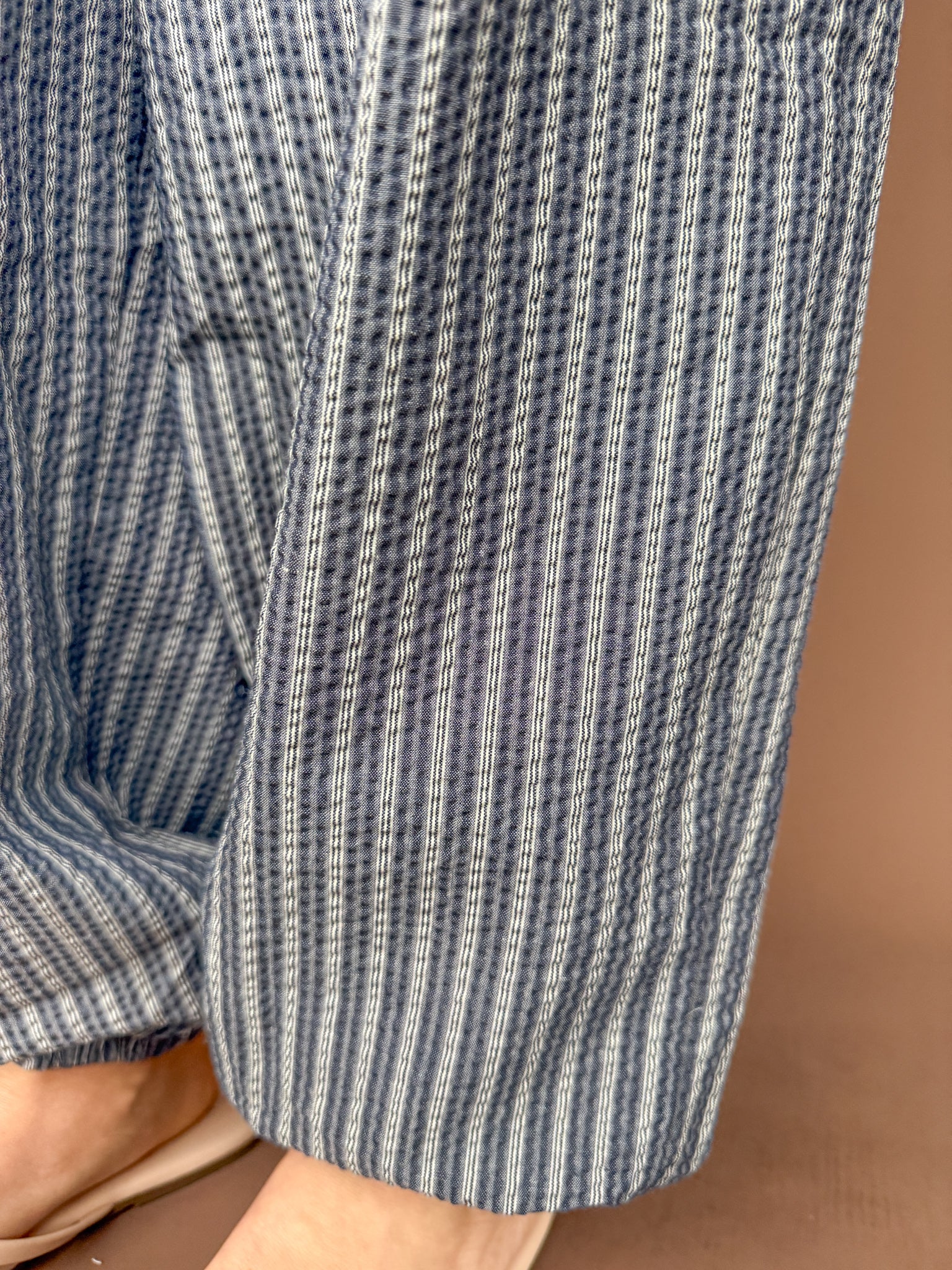 Stripe Barrel Pants- Blue/White - Ana Patricia Boutique