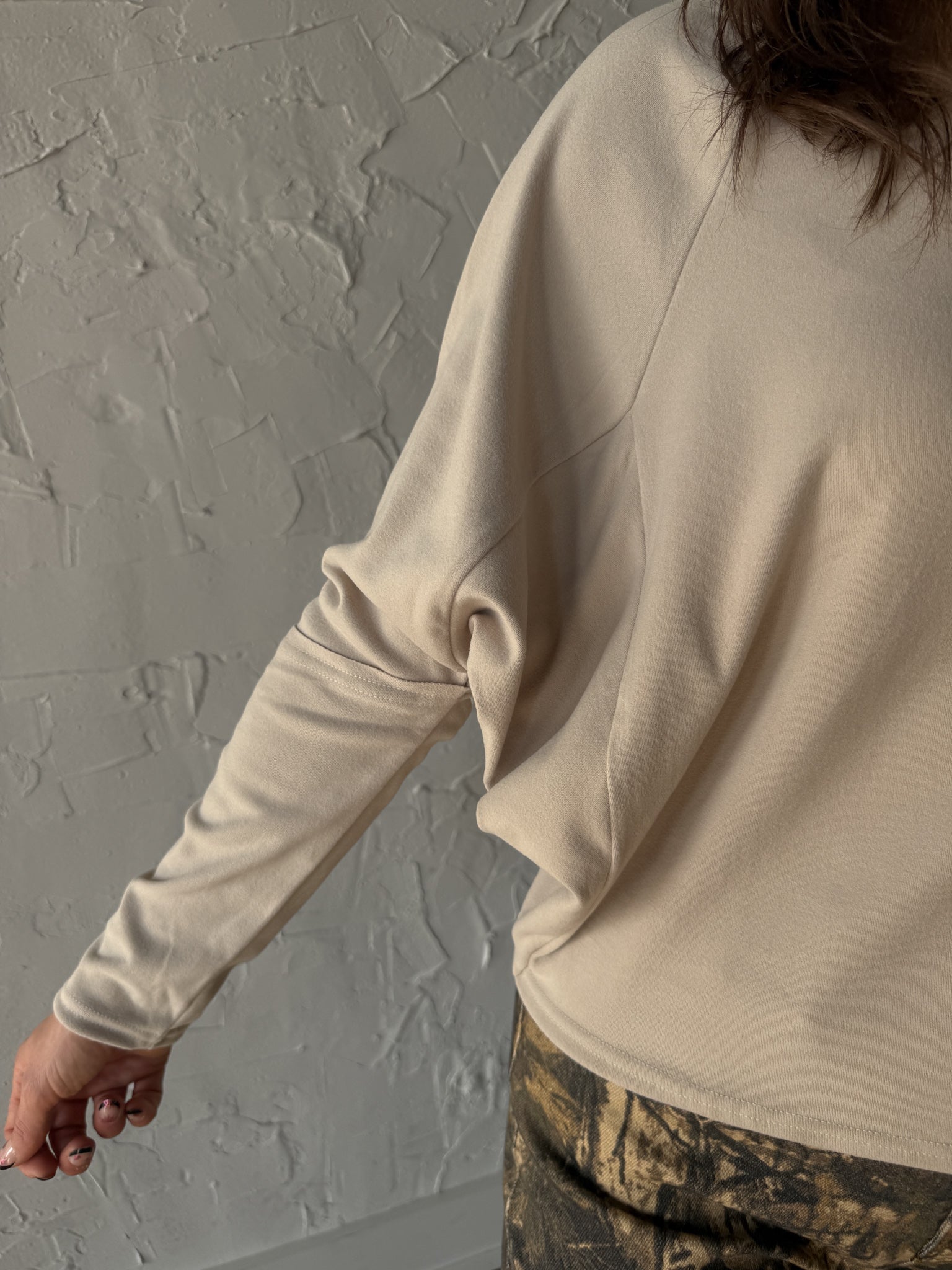 Brushed Cowl Neck Top- Cream - Ana Patricia Boutique