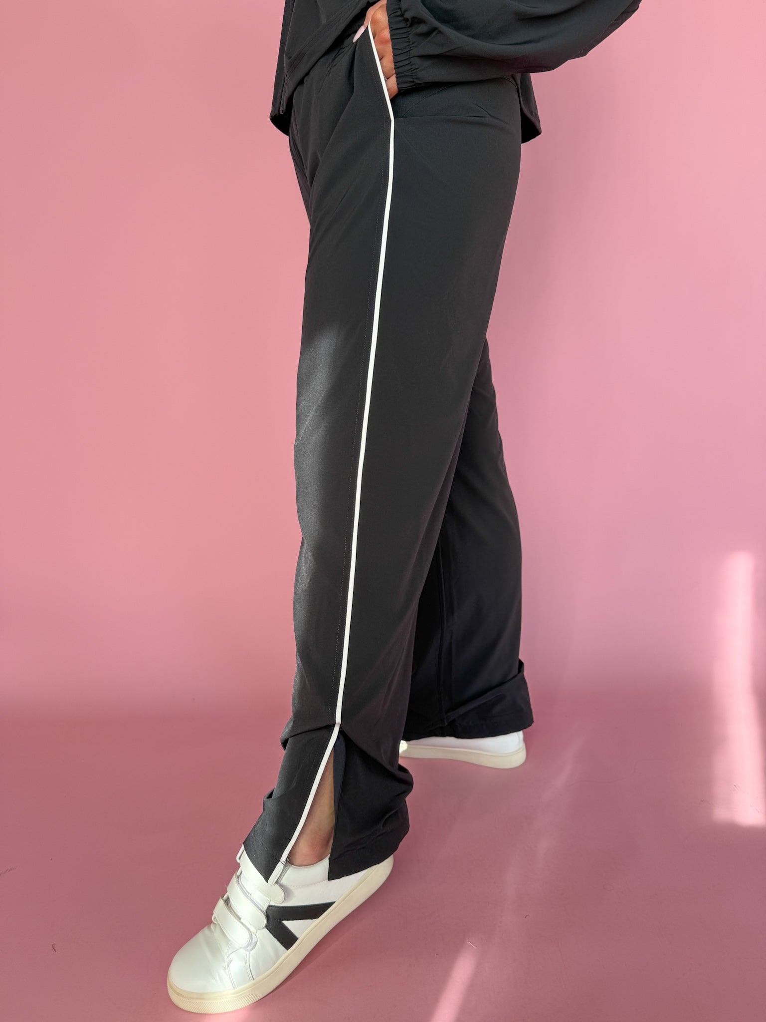 Windbreaker Track Pants- Black - Ana Patricia Boutique