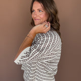 Textured Stripe Top- Mocha