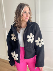 Flower Power Jacket-Black