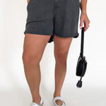 Mineral Wash Terry Short-Black - Ana Patricia Boutique