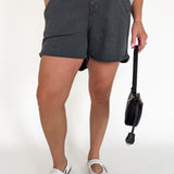 Mineral Wash Terry Short-Black - Ana Patricia Boutique