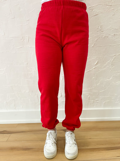 Organic Sweatpants- Red