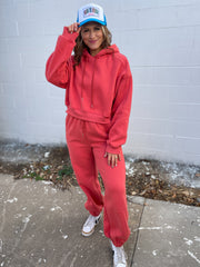 Simple Sweatpants- Coral