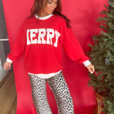 Ribbed Merry Pullover -Red - Ana Patricia Boutique
