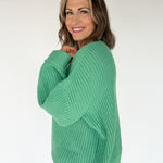 Oversized Front Pocket Sweater- Green - Ana Patricia Boutique