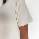 Crew Neck Short Sleeve Top- Cream - Ana Patricia Boutique