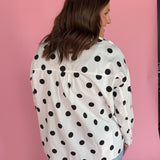 Polka Dot Button Up- Black/Cream - Ana Patricia Boutique