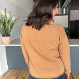 Long Sleeve Henley Top- Mocha - Ana Patricia Boutique