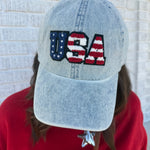 USA Letter Chenille Patch Baseball Cap - Ana Patricia Boutique