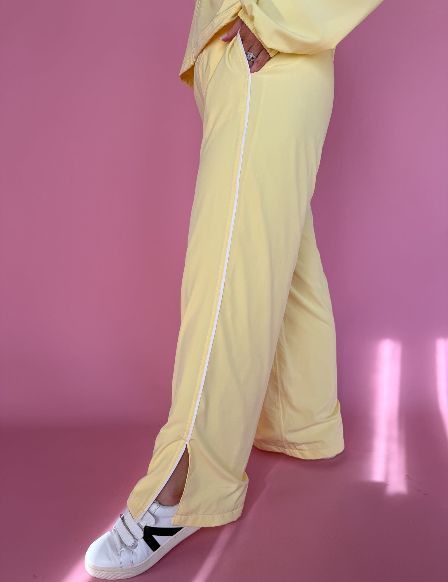 Windbreaker Track Pants- Yellow - Ana Patricia Boutique