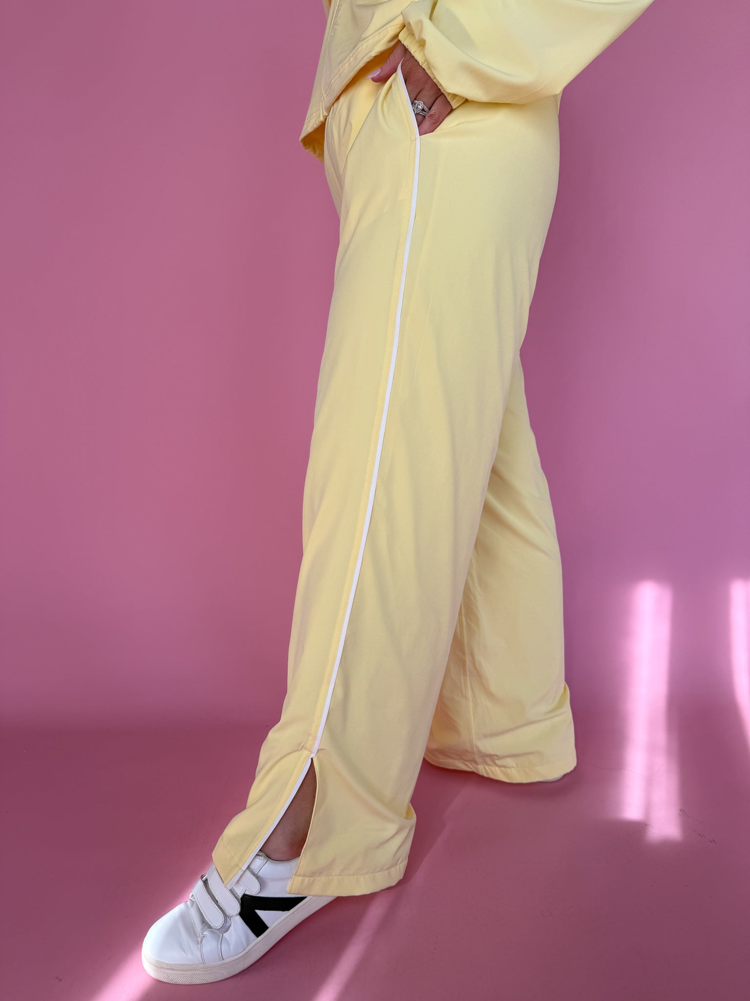 Windbreaker Track Pants- Yellow - Ana Patricia Boutique