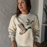 Flying Ducks Sweater- Oatmeal - Ana Patricia Boutique
