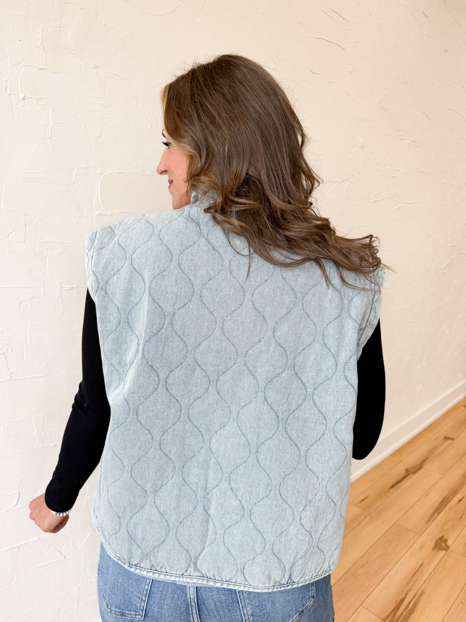 Denim Quilted Vest - Ana Patricia Boutique