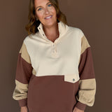 Colorblock Half Snap Sweatshirt