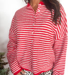 Piper Cardigan Mini Striped- Red - Ana Patricia Boutique