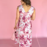 Mauve Floral Midi Dress - Ana Patricia Boutique