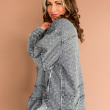 Floral Embroidery Denim Button Up