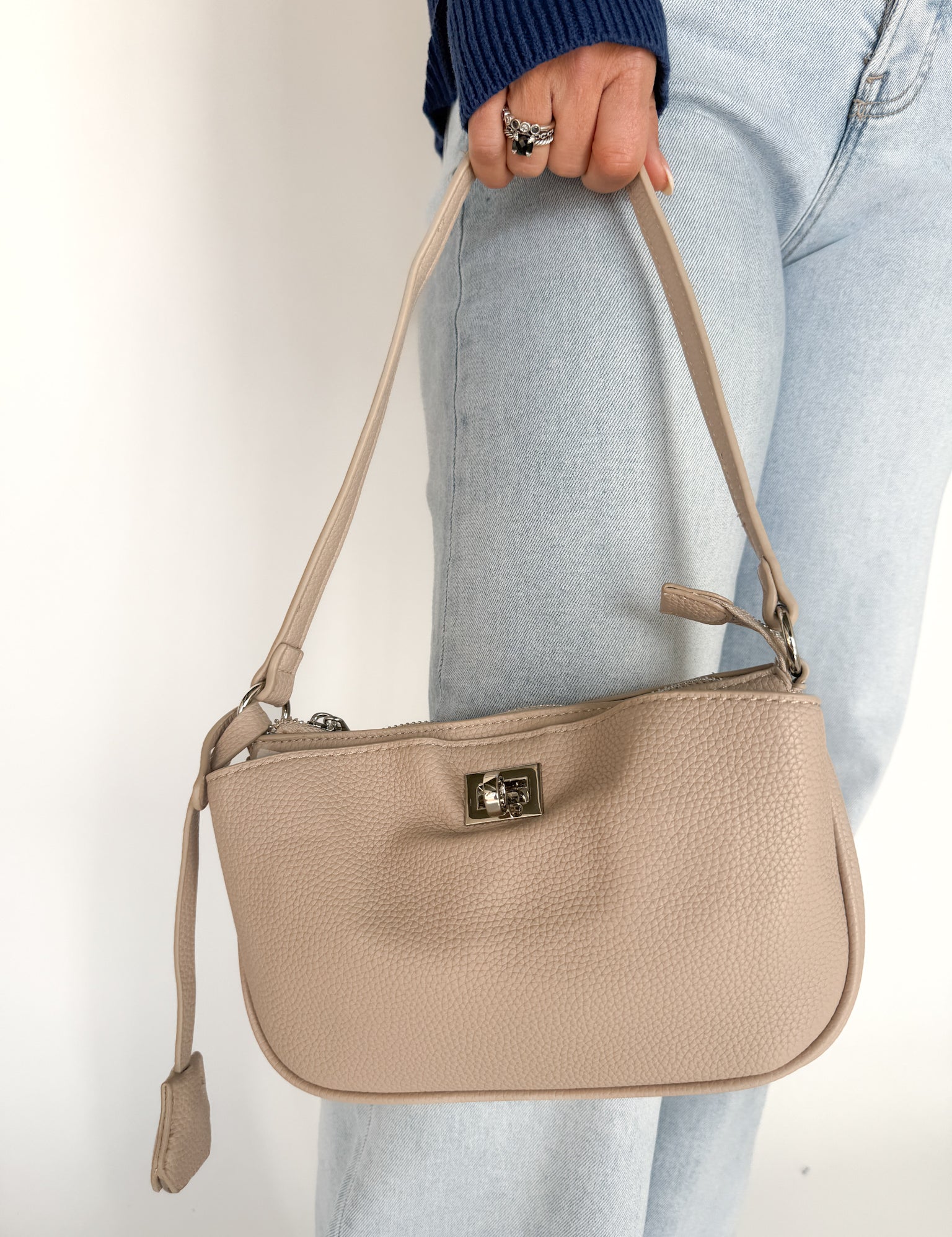 Textured Crossbody Bag- Taupe - Ana Patricia Boutique