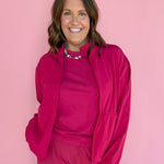 Peplum Windbreaker Jacket- Pink - Ana Patricia Boutique
