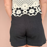 Classic Linen Shorts- Black - Ana Patricia Boutique