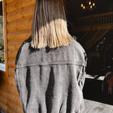 Sherpa Collared Oversized Jacket- Charcoal