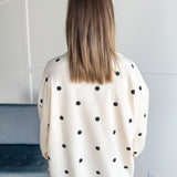 Polka Dot French Terry Top- Cream/Black - Ana Patricia Boutique