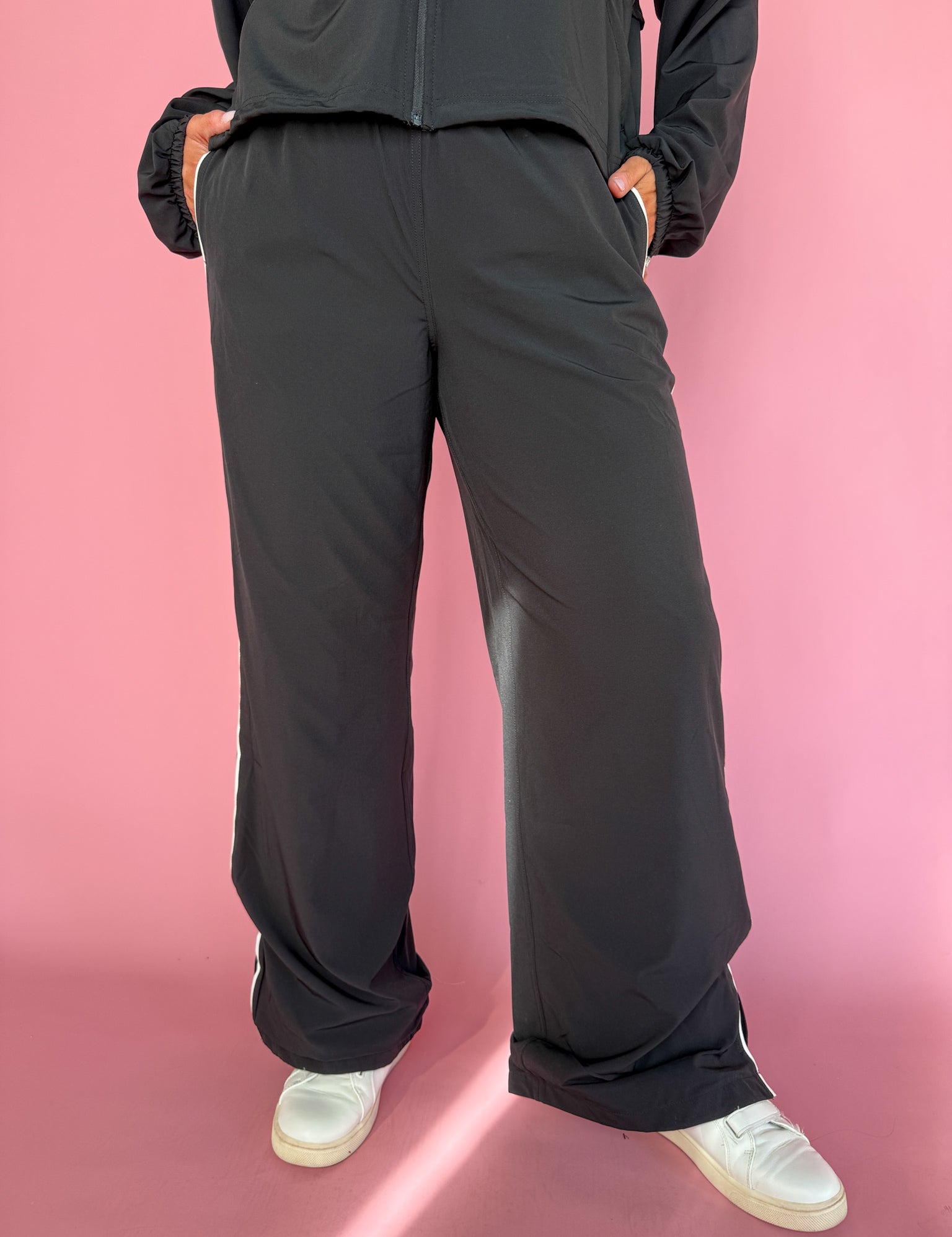 Windbreaker Track Pants- Black - Ana Patricia Boutique