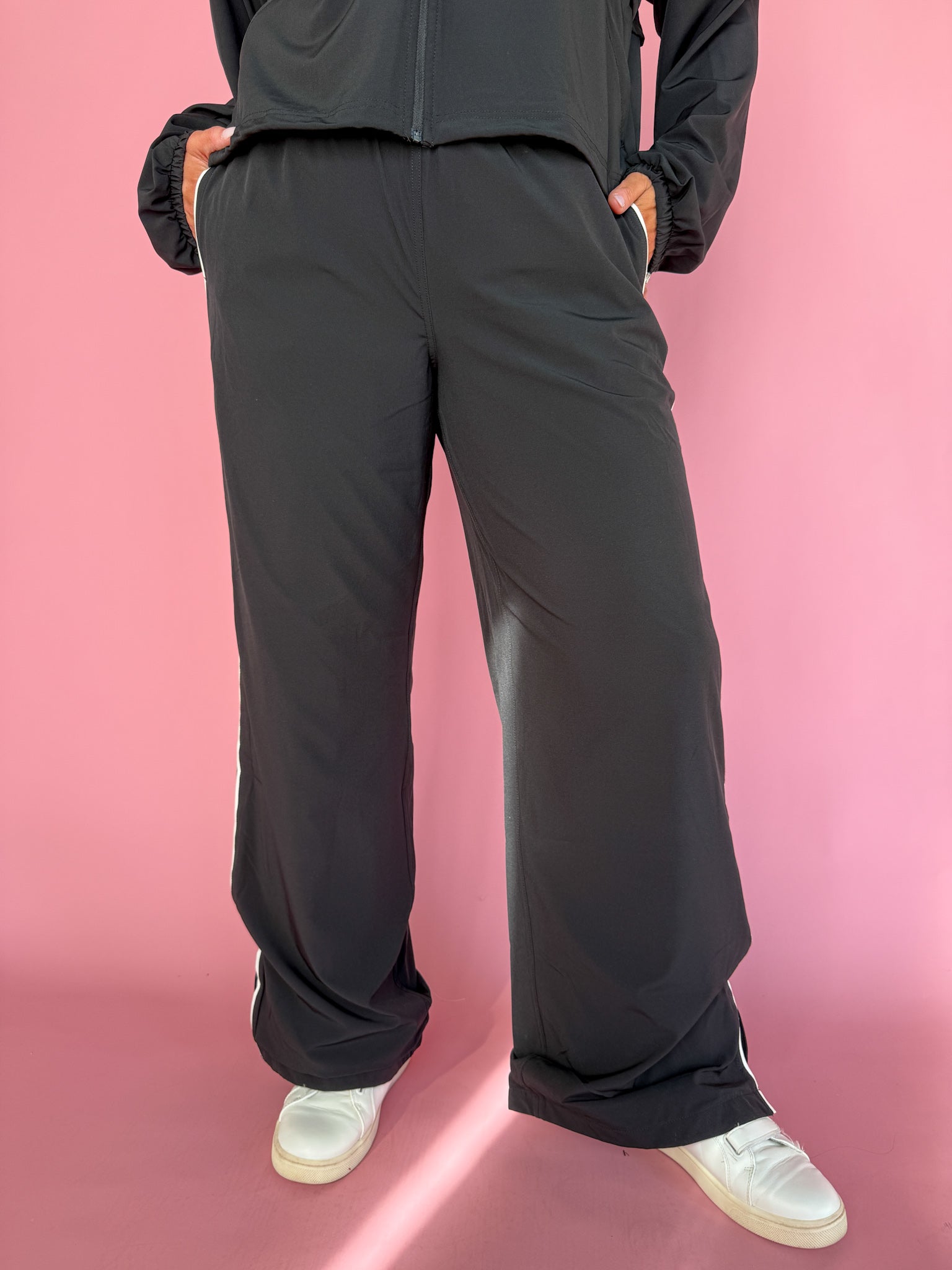 Windbreaker Track Pants- Black - Ana Patricia Boutique