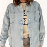 Oversized Denim Shirt Jacket-Light