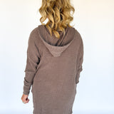 Chunky Waffleknit Cardigan- Brown