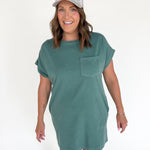T-Shirt Mini Dress- Dark Teal - Ana Patricia Boutique